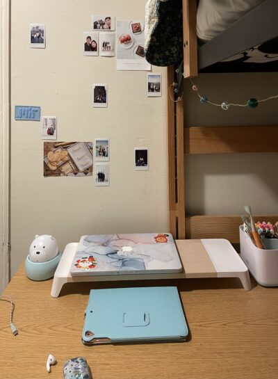 My desk, with more markers -- my stationery addiction is getting out of hand...