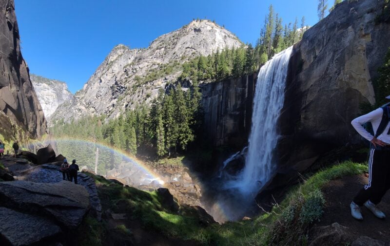 waterfall with rainbow