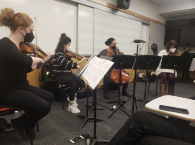 a string quartet came to class!