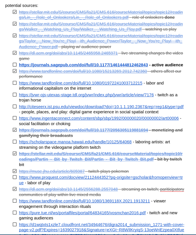 google doc of list of resources 