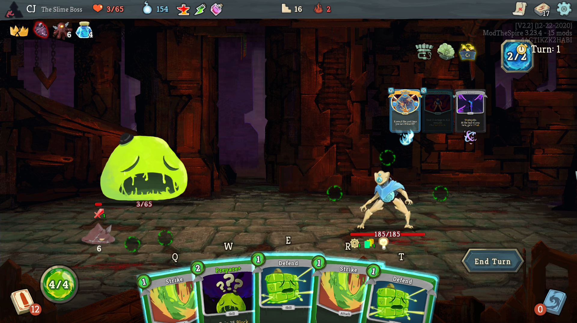 slay the spire screenshot, a slime monster attacks a robot