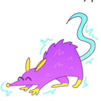 drawing of rat with sparks
