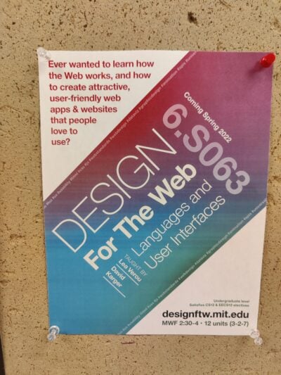 poster for a web design class