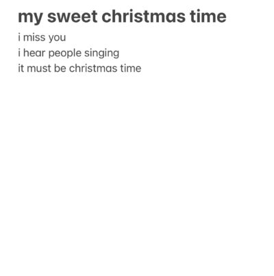 four lines of Christmas lyrics