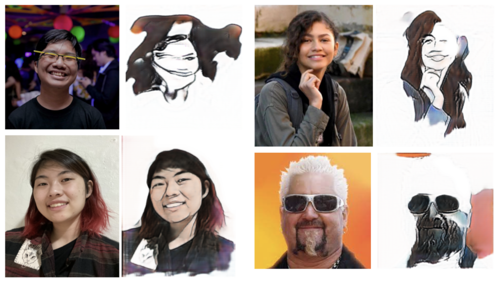 examples of real person to blogger translation, featuring CJ, MJ, myself, and guy fieri