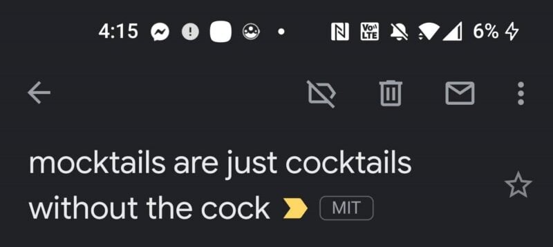 mocktails are just cocktails without the cock