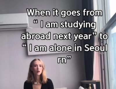 when it goes from "I am studying abroad next year" to " I am alone in Seoul"