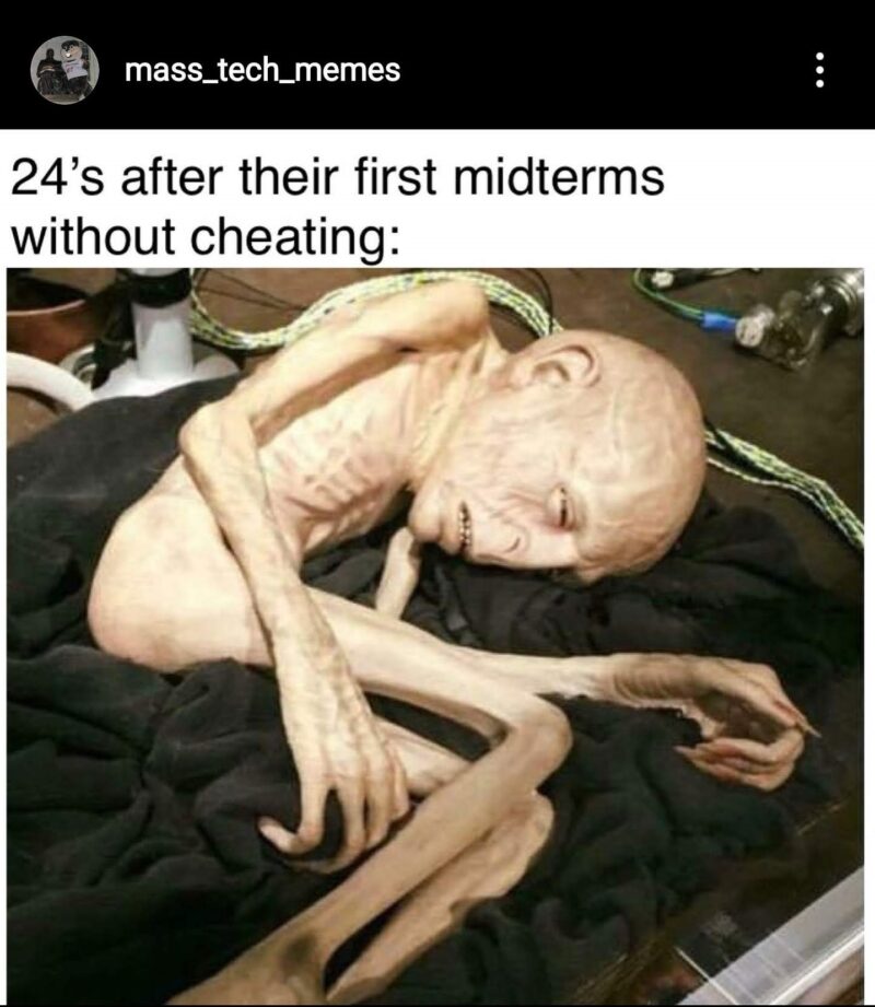 a meme about 2024s cheating on exams