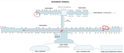 a map of detroit airport