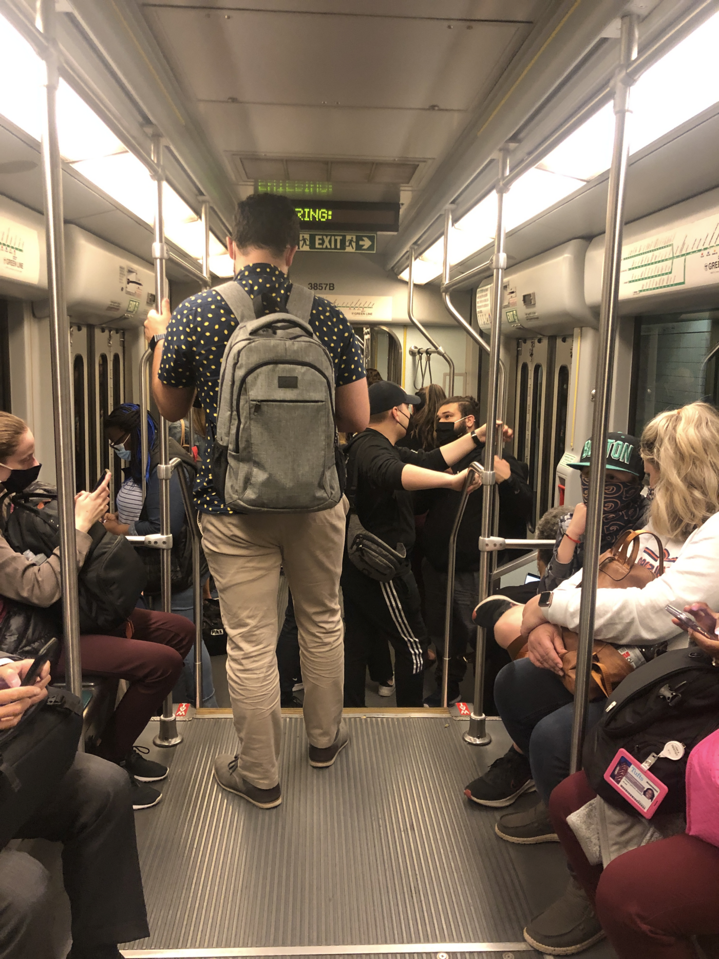 crowded subway car