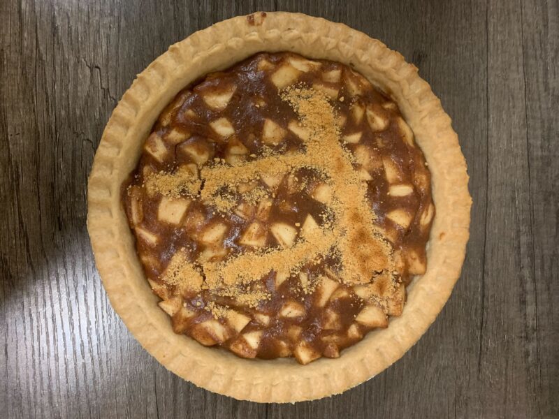 apple pie with pi in crust