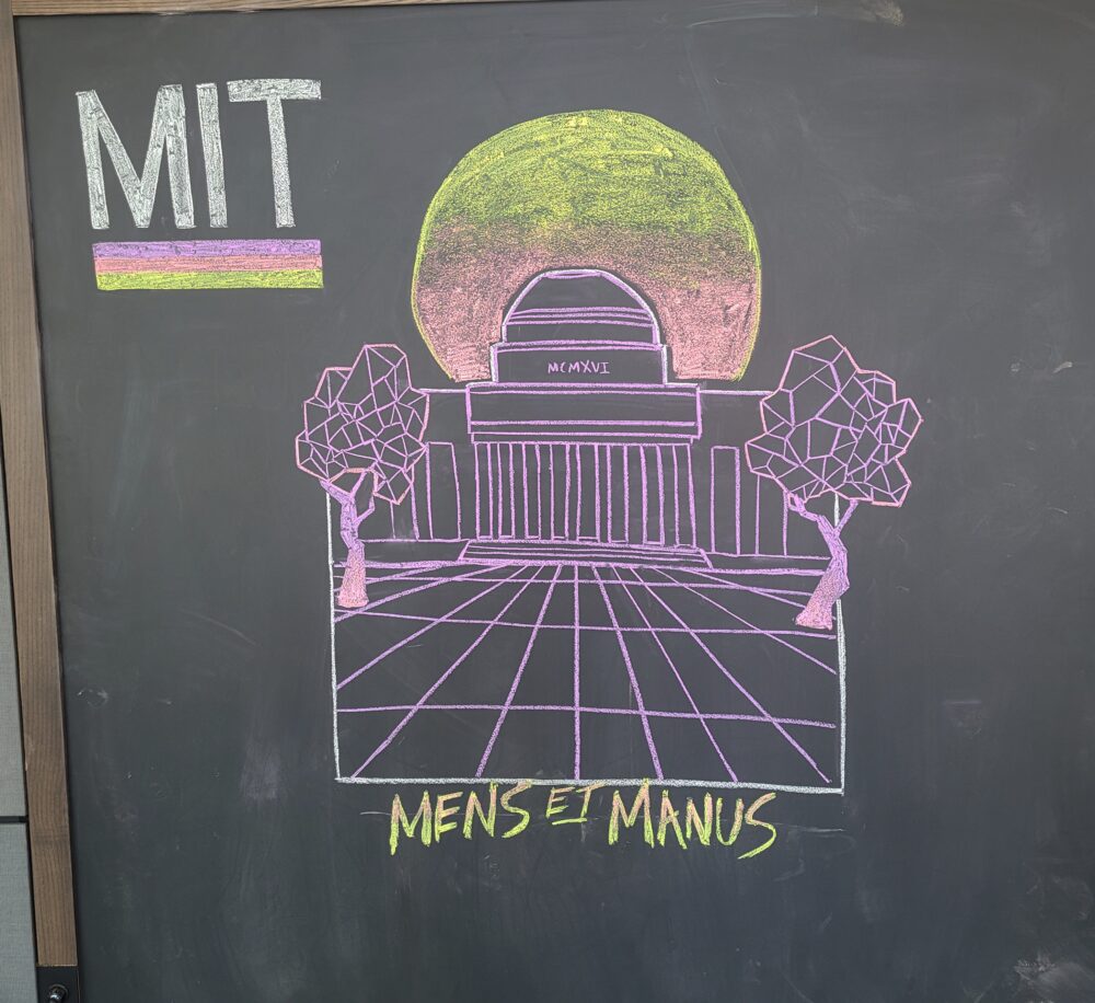 chalk drawing: vaporwave killian court