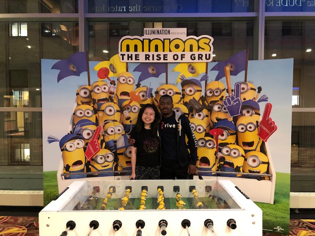 rona & her friend with minions