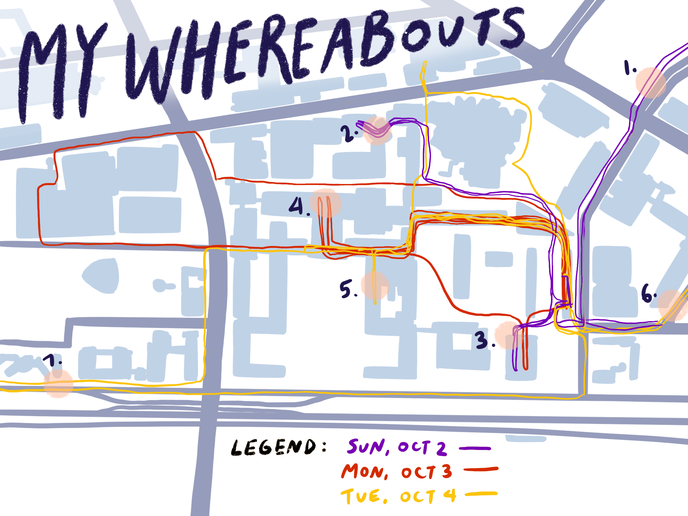 map of mit with my whereabouts for this past sunday to monday plotted as a line