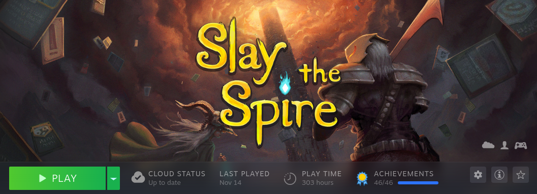 steam screenshot showing i have 300 hours in slay the spire