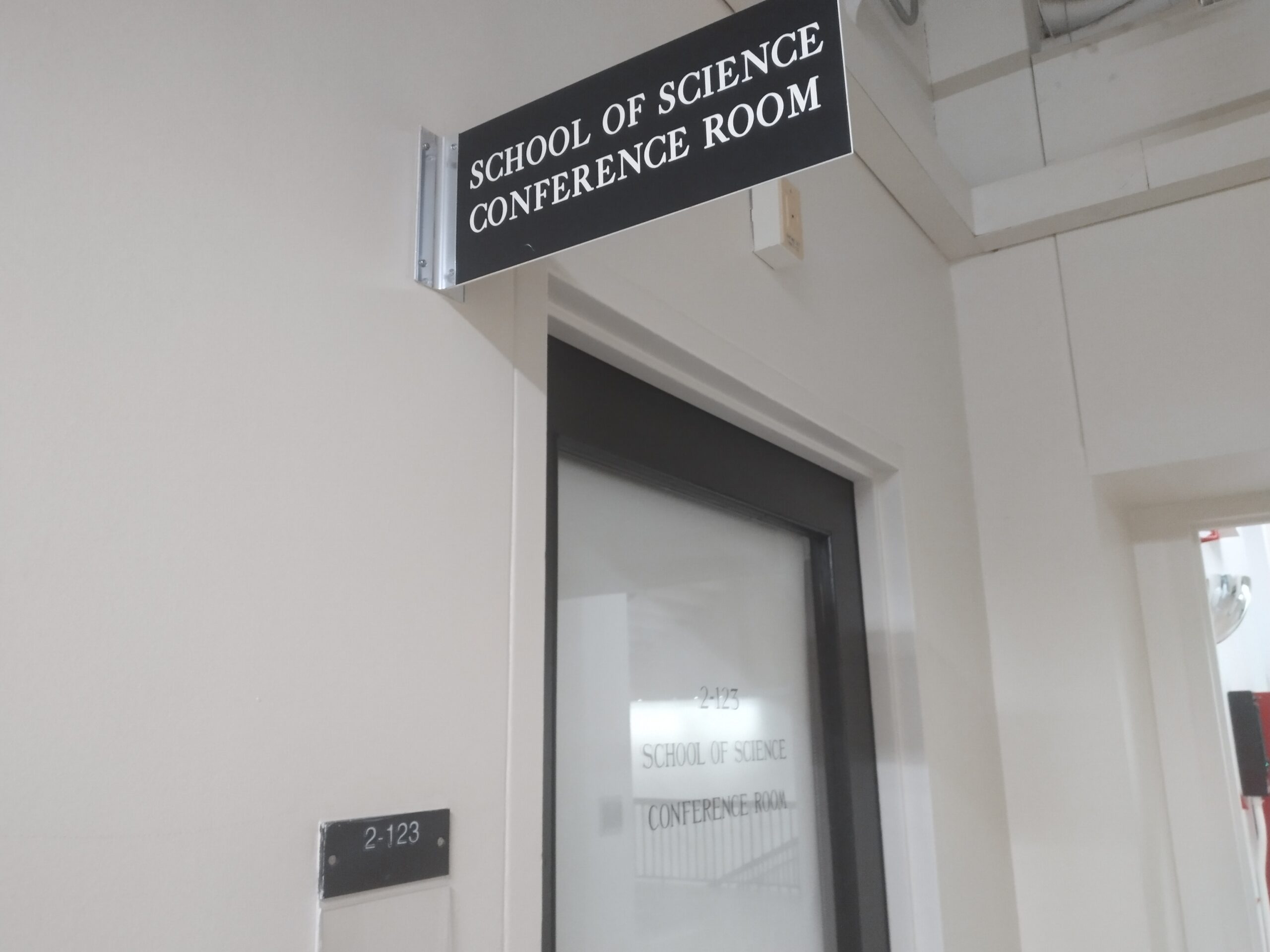 room exterior labeled school of science conference room