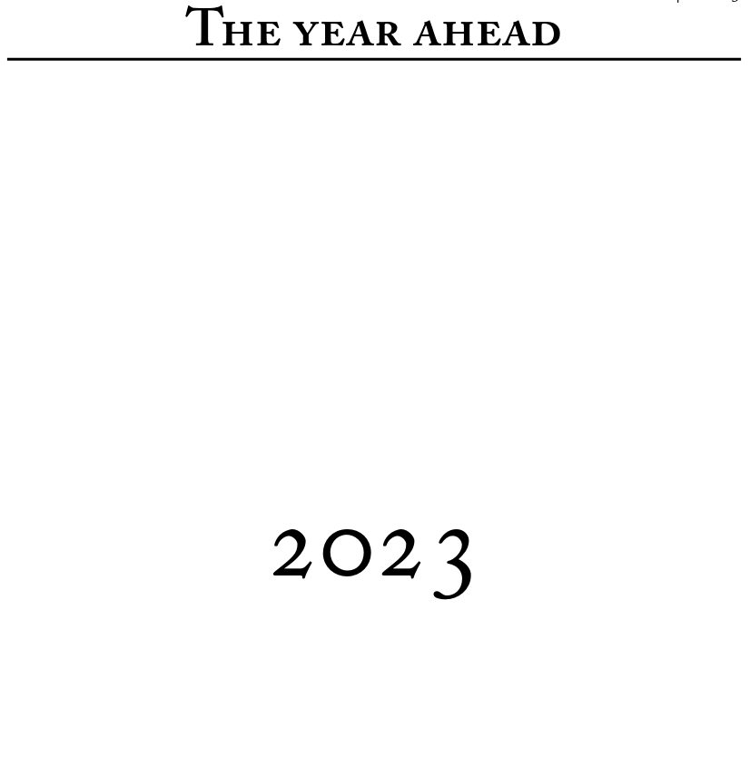 YearCompass section title. It reads 'The Year Ahead, 2023"
