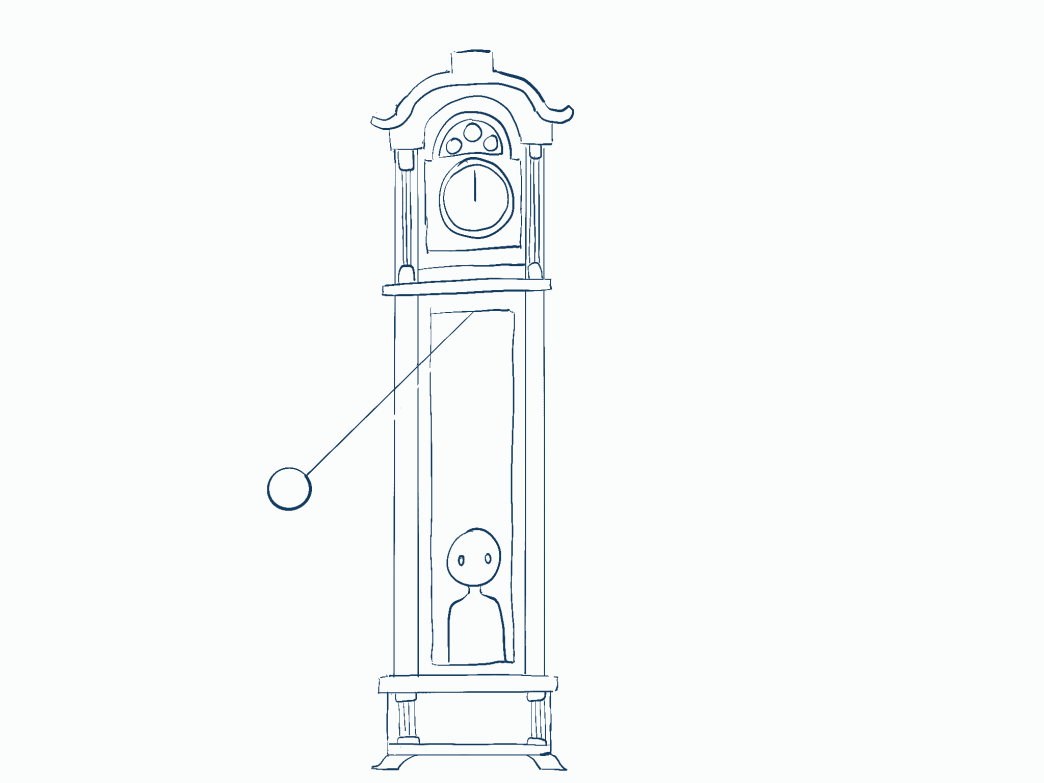 grandfather clock with swinging pendulum gif