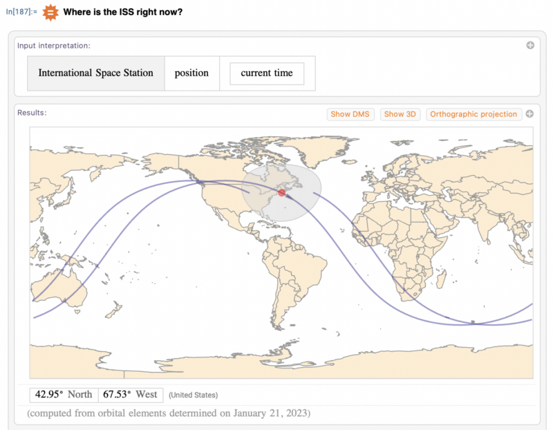 ISS location