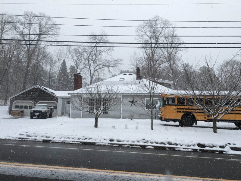 bus in house