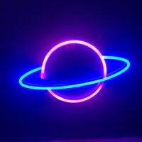 mounted neon ufo sign