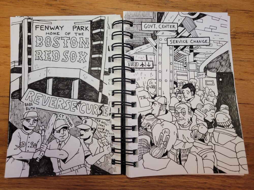 sketchbook: red sox and government center