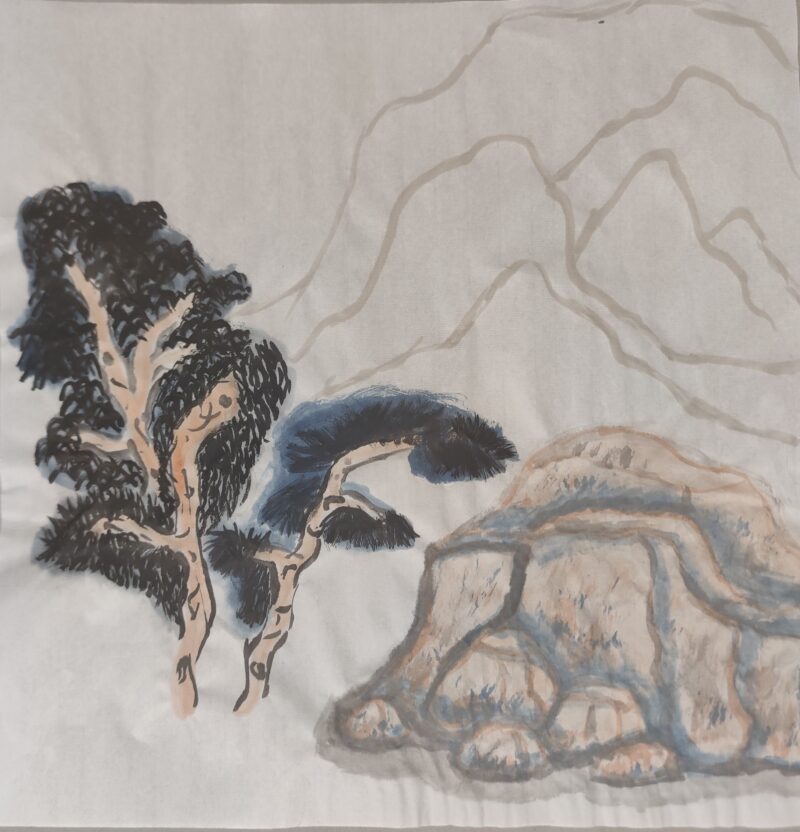 ink painting of mountain