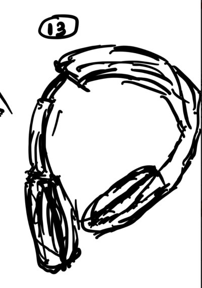 drawing of headphones