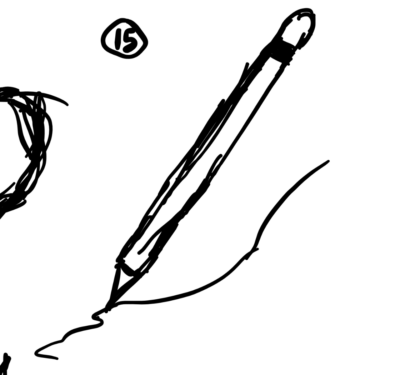 drawing of apple pen