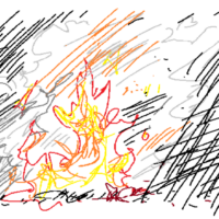 m s paint sketch of fire
