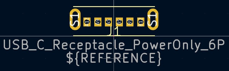 footprint of the usb c port