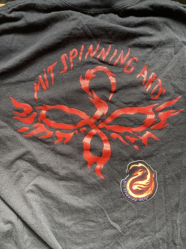t shirt design of a poi flower with a phoenix