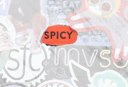 orange spicy sticker