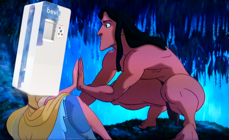 Tarzan touching Bevi