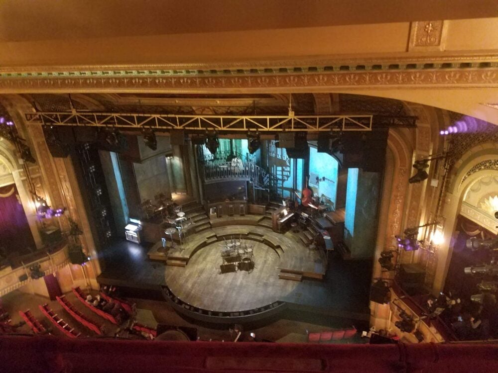 view of the hadestown stage from the farthest seats possible