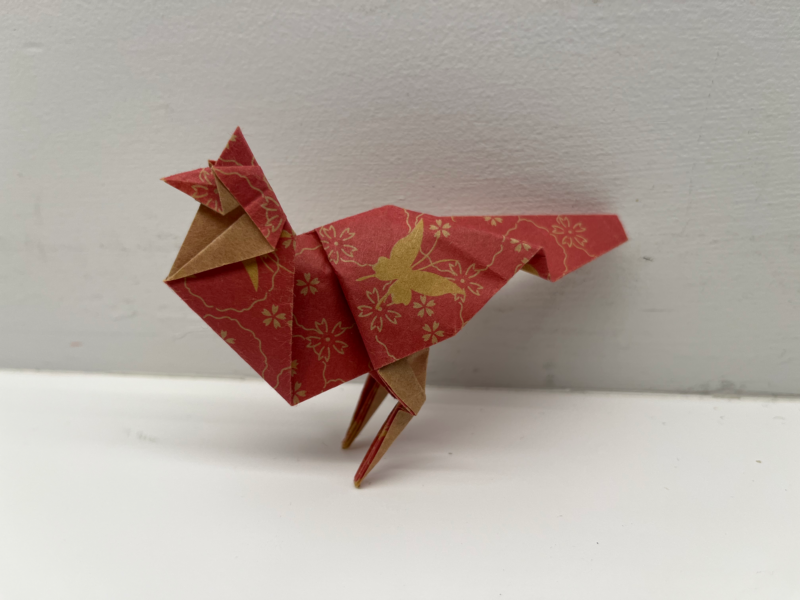Origami cardinal