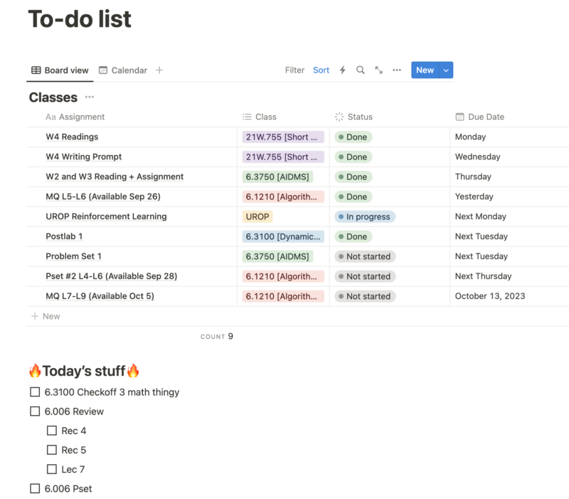 notion to-do list