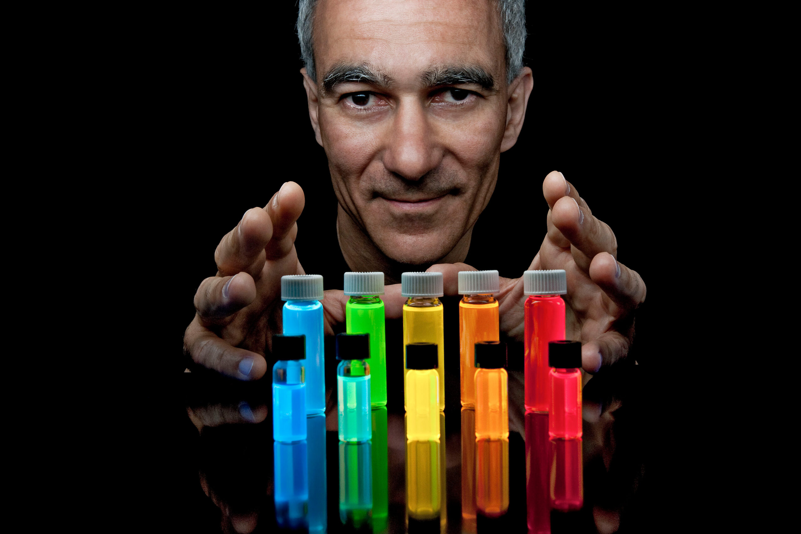 Professor Bawendi with quantum dots