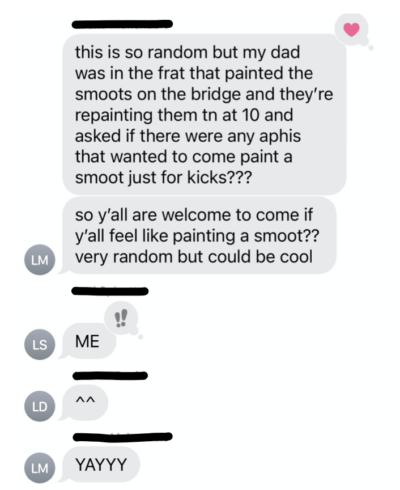 Text asking if any one is interesting in painting the smoots.