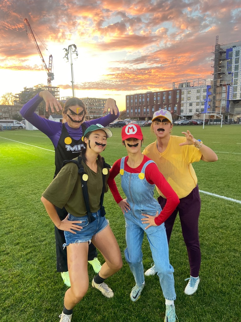 Team dressed as Mario Kart characters.
