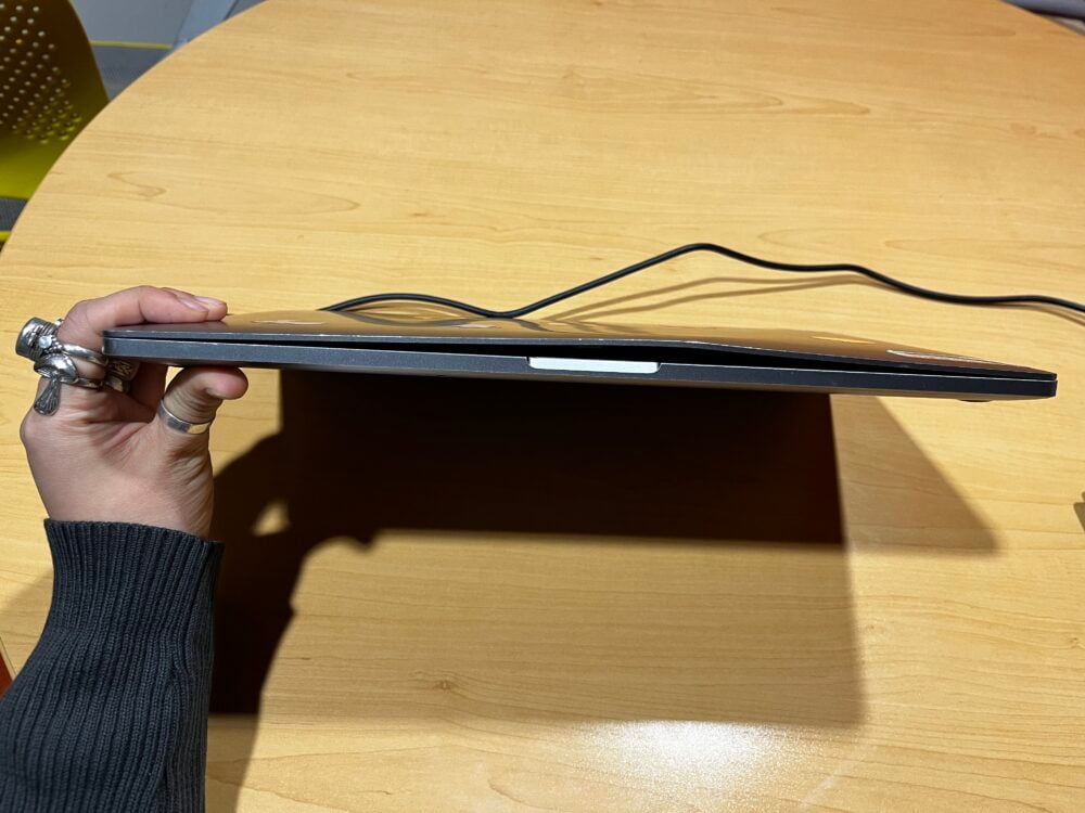 a bent laptop screen