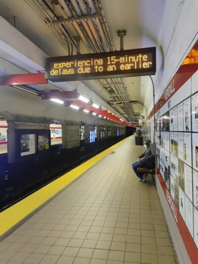 the red line being delayed