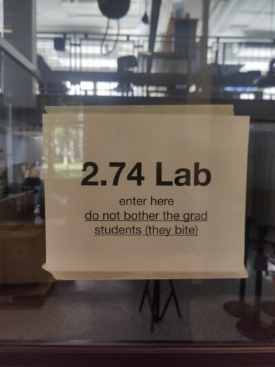 a note saying the grad students bite