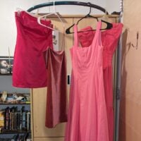 four pink dresses