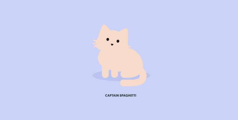 lilac background with white cat named
