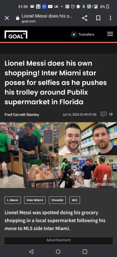 article about messi in a publix