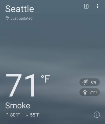 seattle weather forcast saying smoke