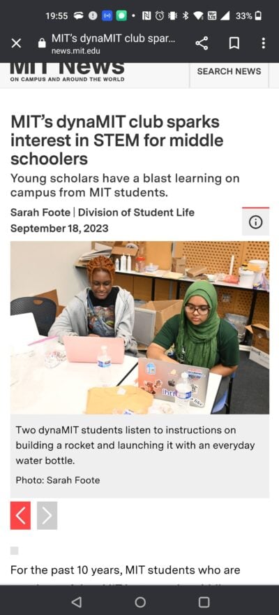 an mit news article about the dynamit stem program