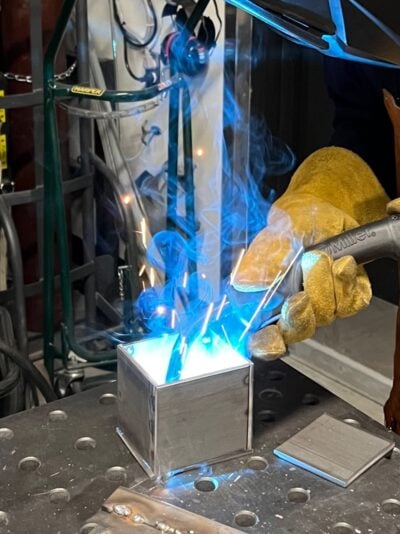 blue welding flame