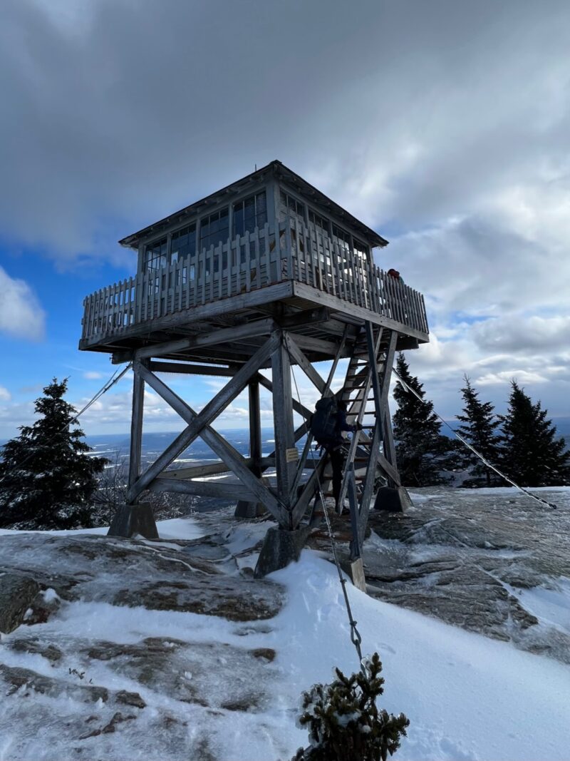 Fire tower on the top of a mountain